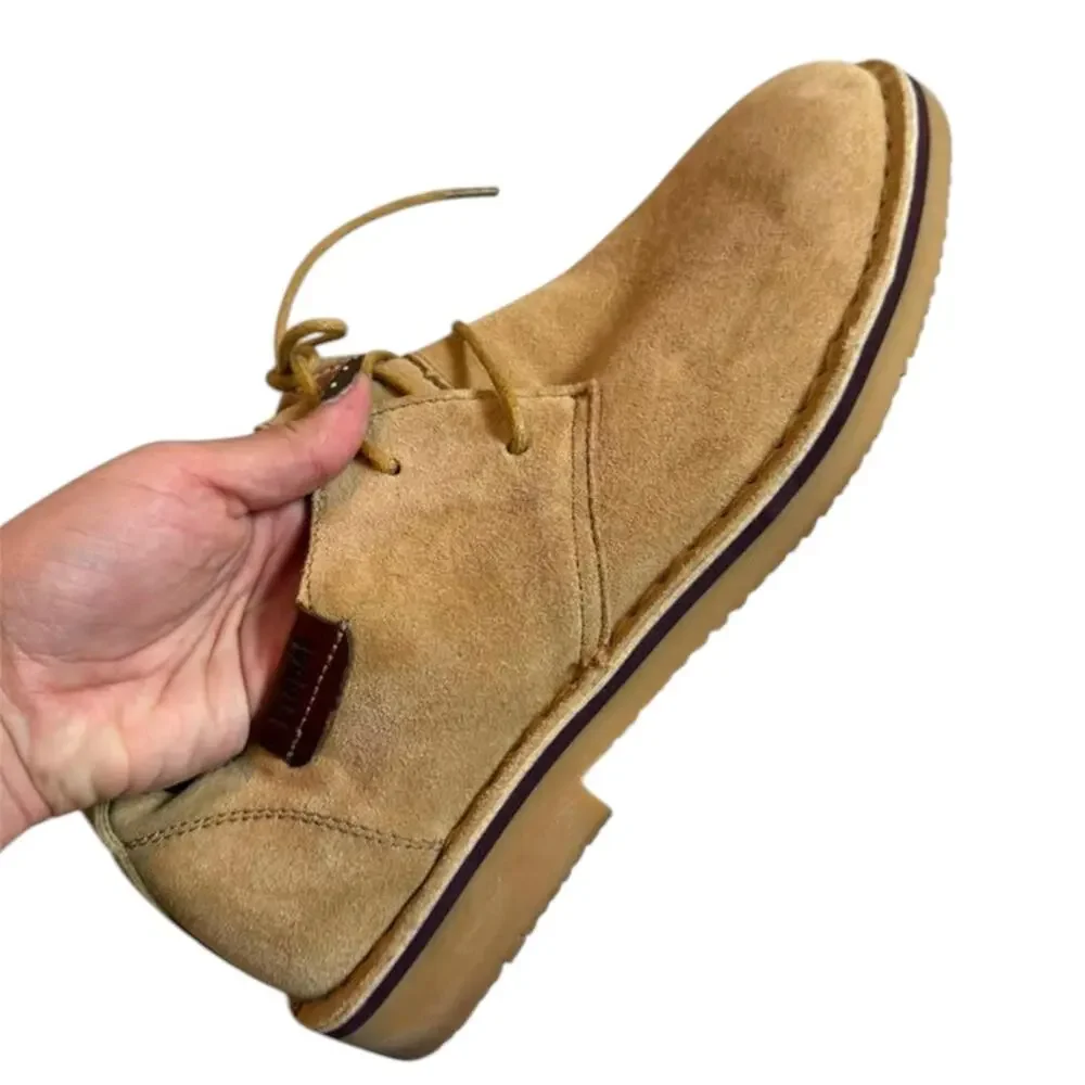 Propét Finn Suede Lace Up Oxfords Desert Camel Orthotic Friendly Shoes 10 ½ Wide